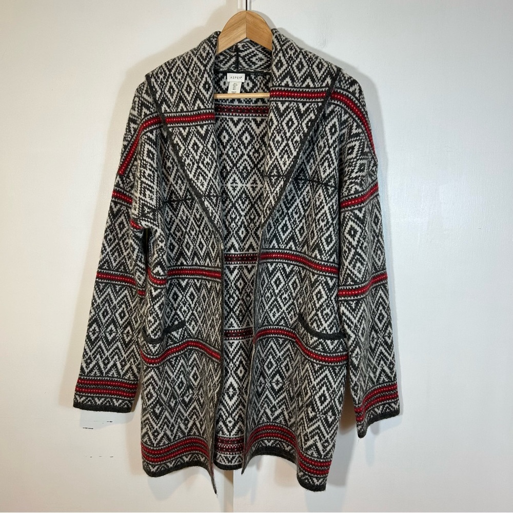 ASPEN Fair Isle Open Front Cardigan